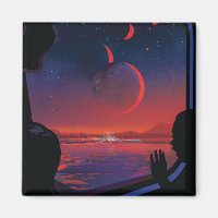 Retro Space Poster - Viewers Observe Trappist-1e.