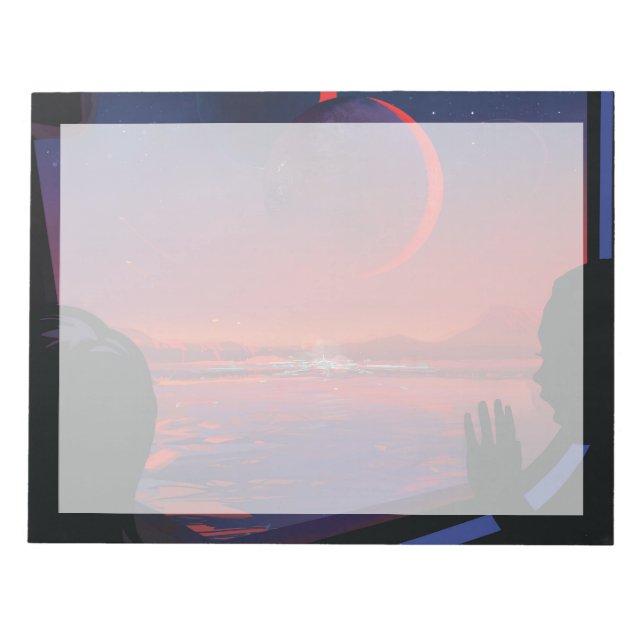 Retro Space Poster - Viewers Observe Trappist-1e. Notepad (Front)