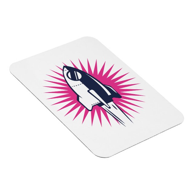 Retro Space Rocket Magnet (Right Side)