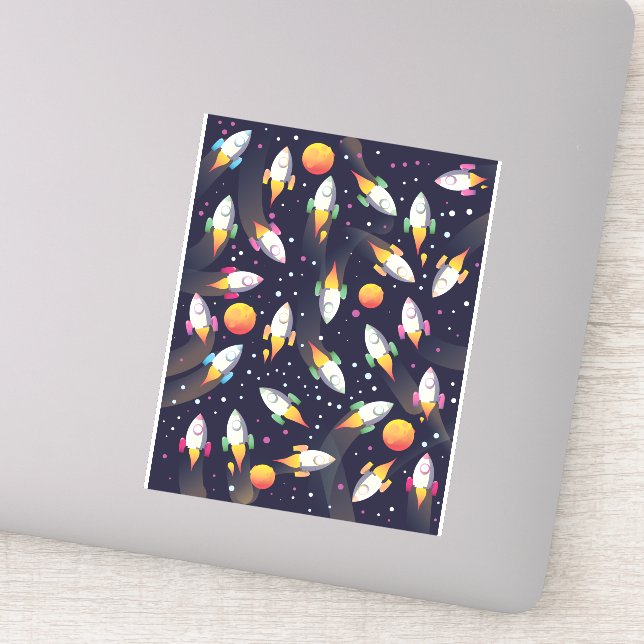 Retro Space Rockets pattern. (Detail)
