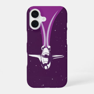 Retro Space Shuttle Galaxy iPhone 16 Case