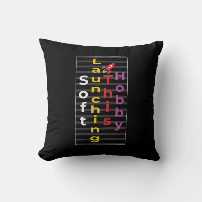Retro Space Soft Launching This Hobby Graphic T-Sh Cushion (Front)