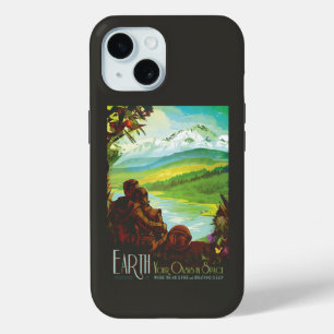 Retro Space Travel Poster-An Earth Science Mission iPhone 15 Case