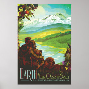 Retro Space Travel Poster-An Earth Science Mission Poster