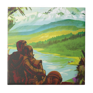 Retro Space Travel Poster-An Earth Science Mission Tile