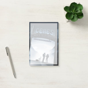 Retro Space Travel Poster-Dwarf Planet Ceres. Post-it Notes