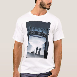 Retro Space Travel Poster-Dwarf Planet Ceres. T-Shirt