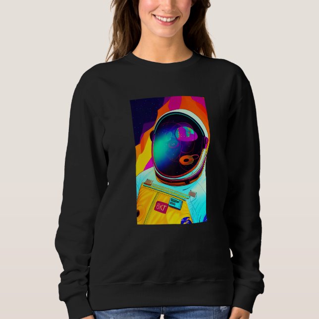 Retro Spaceman Astronaut Vintage Psychedelic Tripp Sweatshirt (Front)