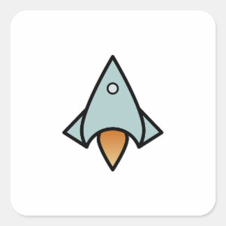 Retro Spaceship Sticker