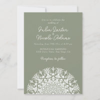 Retro Spanish Abstract Floral Mandala Wedding