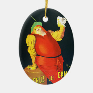Retro Spanish Beer Ad Home Bar Wall Decor Ceramic Tree Decoration