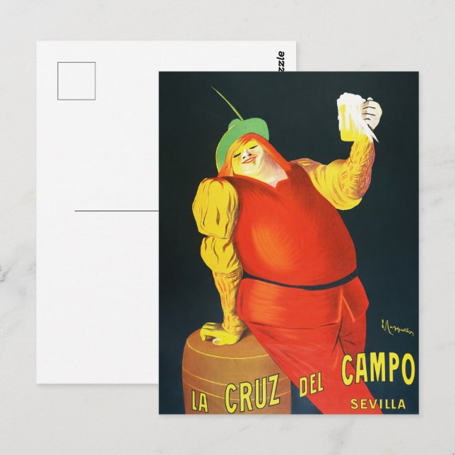 Retro Spanish Beer Ad Home Bar Wall Decor Postcard (Front/Back)