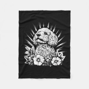 Retro Spanish Water Dog Lover Tattoo Style _1  Fleece Blanket