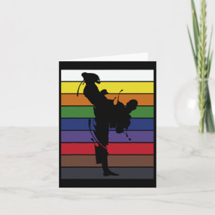 Retro Sparring Athlete Martial Arts Black Belt Kar Card