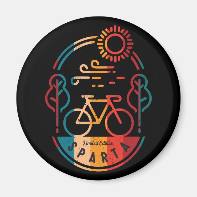 Retro Sparta Bike Trail Magnet (Front)