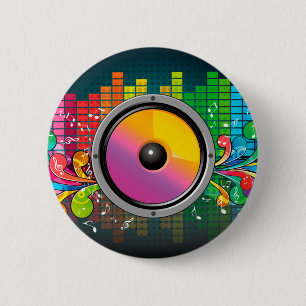 Retro Speaker 6 Cm Round Badge
