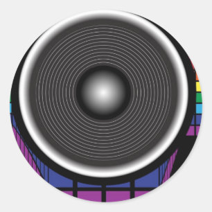 Retro Speaker Classic Round Sticker