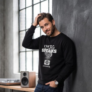 Retro Speaker Soundwave Energy Speaks Louder Black Sweatshirt