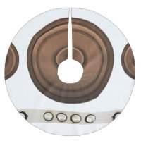 Retro speakers: brown, isolated white.