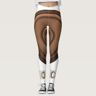 Retro speakers: brown, isolated white. leggings