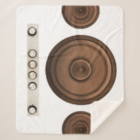 Retro speakers: brown, isolated white.