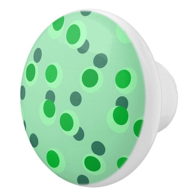Retro spearmint dream mid-century circles   ceramic knob (Right)