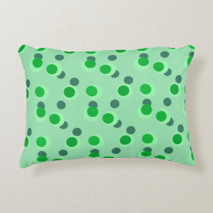 Retro spearmint dream mid-century circles decorative cushion