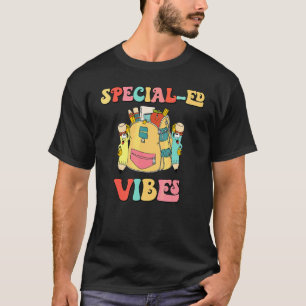 Retro Special Ed Vibes Schoolbag Sped Teacher Back T-Shirt