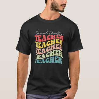 Retro Special Education Teacher Appreciation Back  T-Shirt