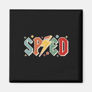Retro Sped Teacher Pencil Lightning Bolt Back To S Magnet