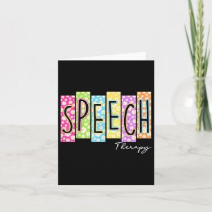 Retro Speech Therapy Back To School Colourful Grap Card