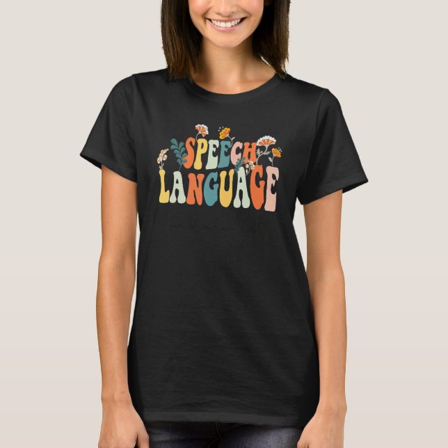 Retro Speech Therapy Speech Language Therapy Patho T-Shirt (Front)