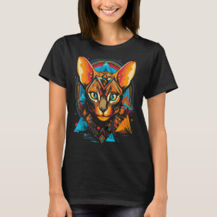 Retro Sphynx Cat Lover Owner Sphynx Cat Geometric T-Shirt