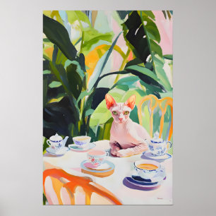 Retro Sphynx Poster, Sphynx Oil Painting, Vintage Poster