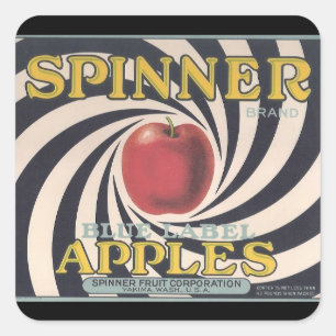 Retro Spinner apple brand stickers