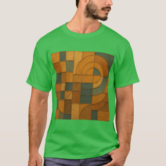 Retro Spiral Geometry Earthtone Abstract T-Shirt