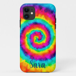 Retro Spiral Rainbow Tie Dye  Case-Mate iPhone Case