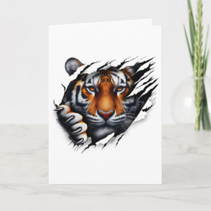 Retro Spirit Tiger Face Shirt Design Footll Tiger  Card