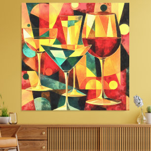 Retro Spirits in Geometry Canvas Print