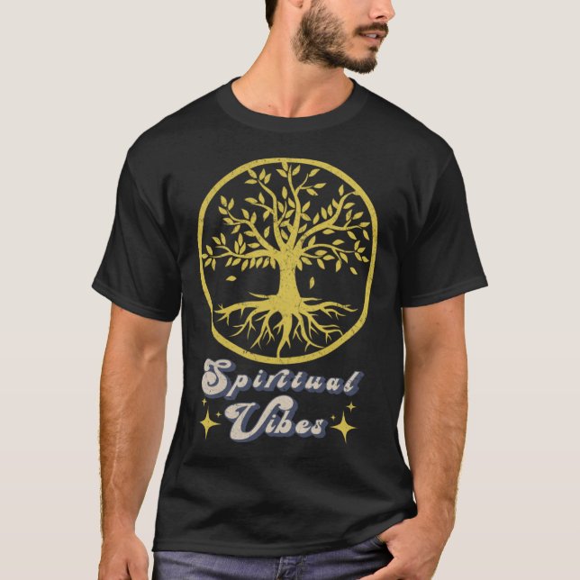 Retro Spiritual Vibes Spirituality Graphic Tree T-Shirt (Front)