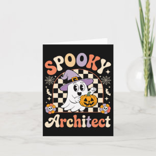 Retro Spooky Architect Halloween Architectural Pum Card