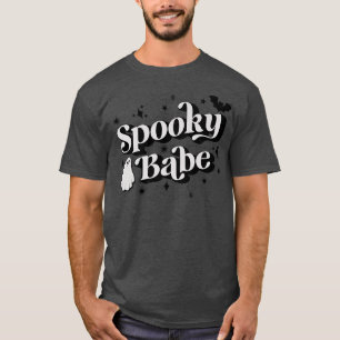 Retro Spooky Babe Kids Spooky Season Halloween Par T-Shirt
