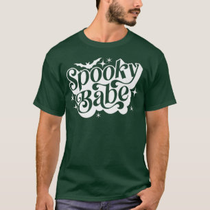 Retro Spooky Babe Kids Spooky Season Halloween Par T-Shirt