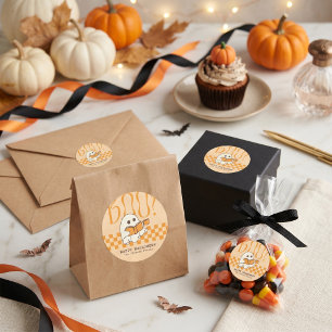 Retro Spooky Cute Ghost Halloween Sticker Labels