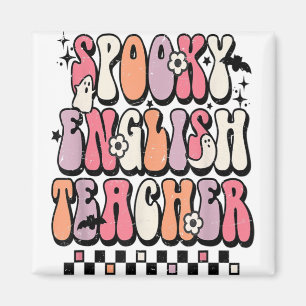 Retro Spooky English Teacher Funny Grammar Teacher Magnet