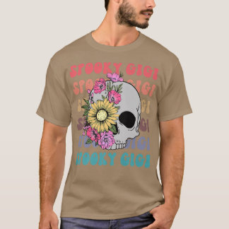 Retro Spooky Gigi Floral Boho Ghost Gigi Halloween T-Shirt