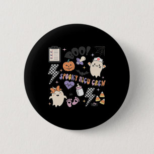Retro Spooky NICU Nurse Halloween Cute Pumpkin Gho 6 Cm Round Badge
