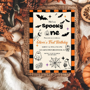 Retro Spooky One First Halloween Birthday Party Invitation