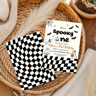 Retro Spooky One First Halloween Birthday Party Invitation
