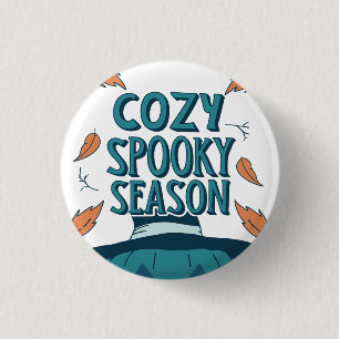 Retro Spooky Pumpkin Halloween Cosy Spooky Season 3 Cm Round Badge